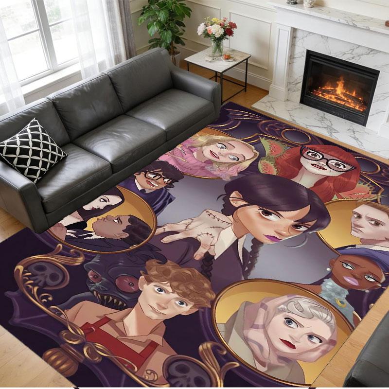Crystal Velvet Rug Soft Non Slip Indoor Floor Mat Home DecorWednesday Addams