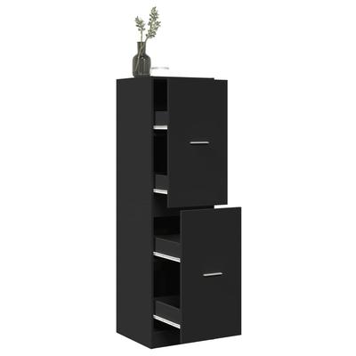Vidaxl Pharmacy Cabinet, Black, 40X41X144.5Cm, Wood-Based Material