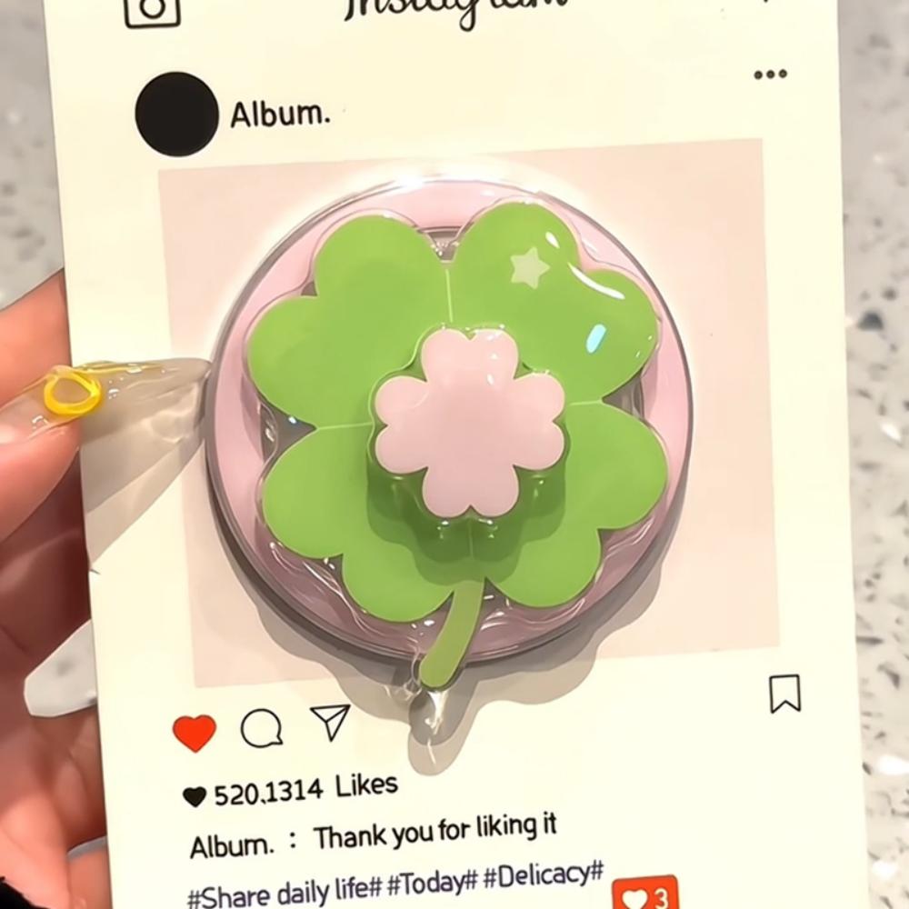 

Korea Cartoon Cute Rotate Clover Griptok Bracket For iPhone 15 Samsung Universal Accessories Phone Holder Grip Tok Stand