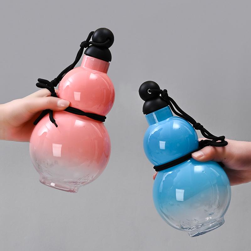 Purple Qi Sunrise Wukong Gourd Bottle - National Style Portable Water Cup