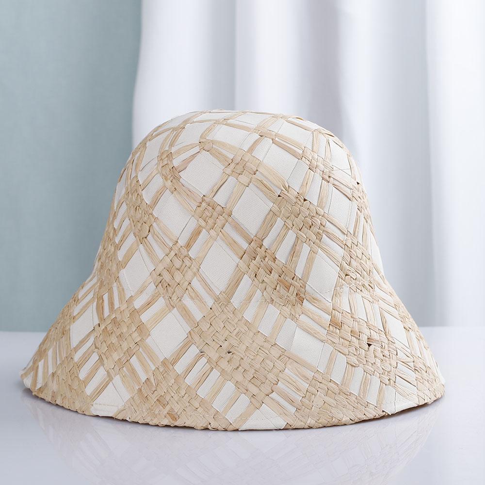 2022 Womens Lafite Straw Bucket Hats Panamas UV Protection Sun Visor Beach Hats Fashion Visors Foldable Women's Summer Sun Hat