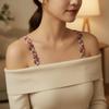 Removable Floral Bra Straps Polyester Anti-slip Shoulder Straps Sweet Flowers Adjustable Floral Shoulder Belts