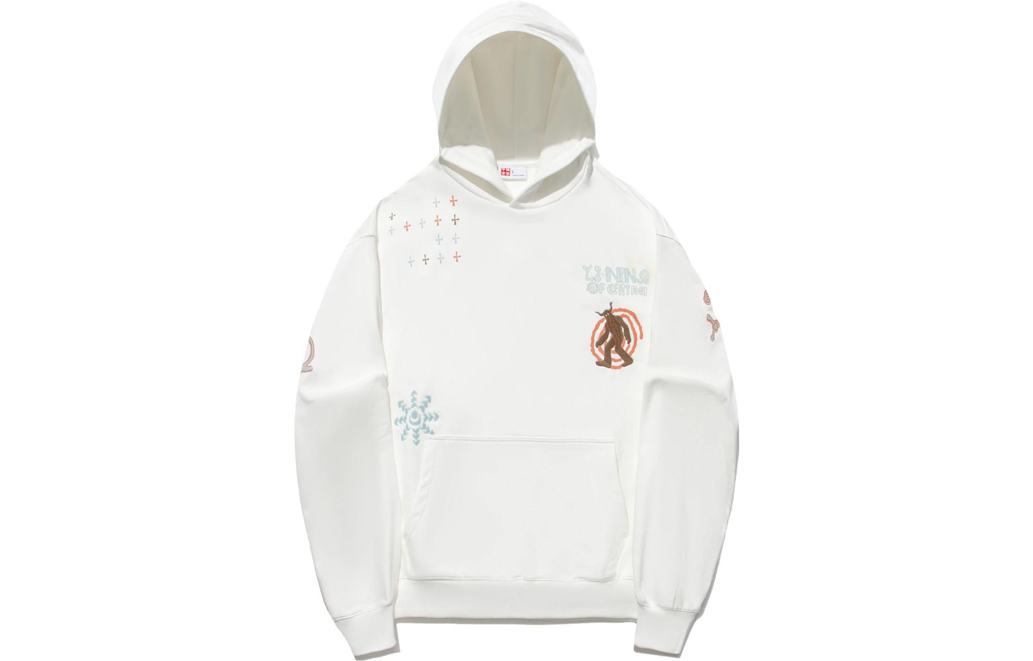 Li Ning Sweatshirts Unisex Ivory Hooded Moderate Regular AWDT703-2 L