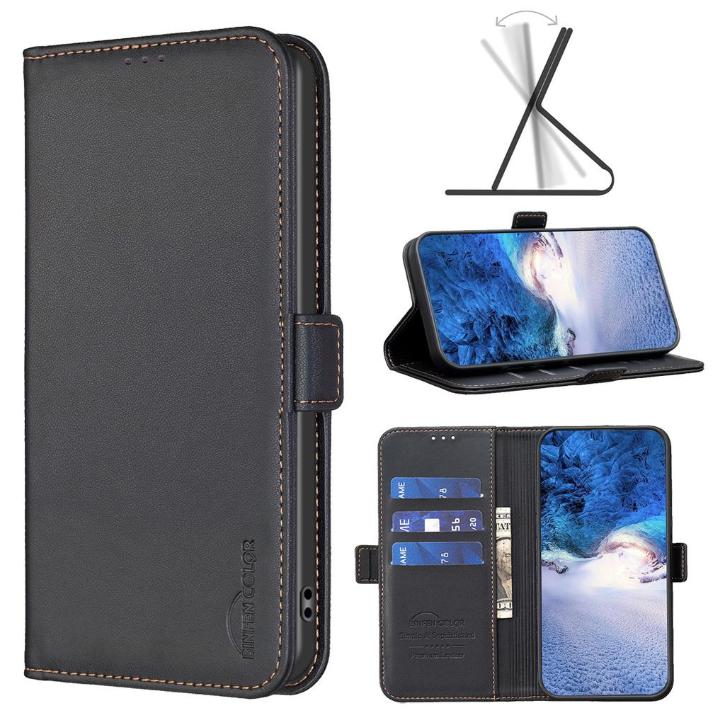 Applicable to Samsung S26Pro leather case A55 solid color side buckle leather pattern insert card wallet protective case A35 case S25