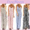 Elegante Vestito Maxi Casual da Donna Senza Maniche a Righe per il Divertimento Estivo