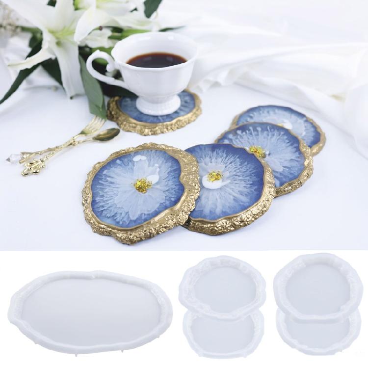 Resin Tray Molds Irregular Silicone Coasters Molds for DIY Cup Mat Home Decor