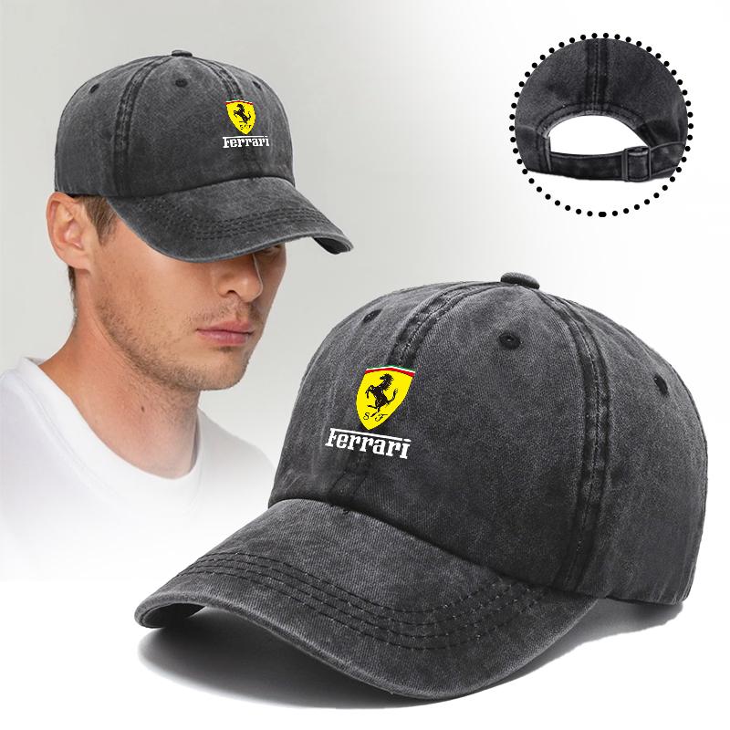 Adjustable Ferrari Emblems Baseball Cap Outdoor Sports Sun Visor Hat For Ferrari Roma 488 Portofino F8 F12 Spider SF90 Superfast