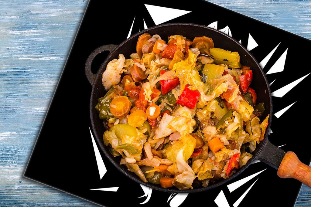 Szklana płyta ochronna na kuchenkę 60x52 Anime