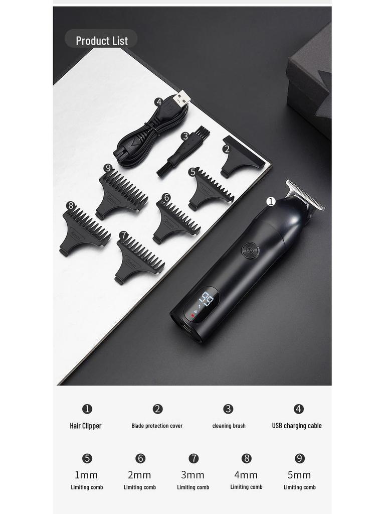 Men's Electric Hair Clippers for Home and Salon - Whitening & Polishing Features