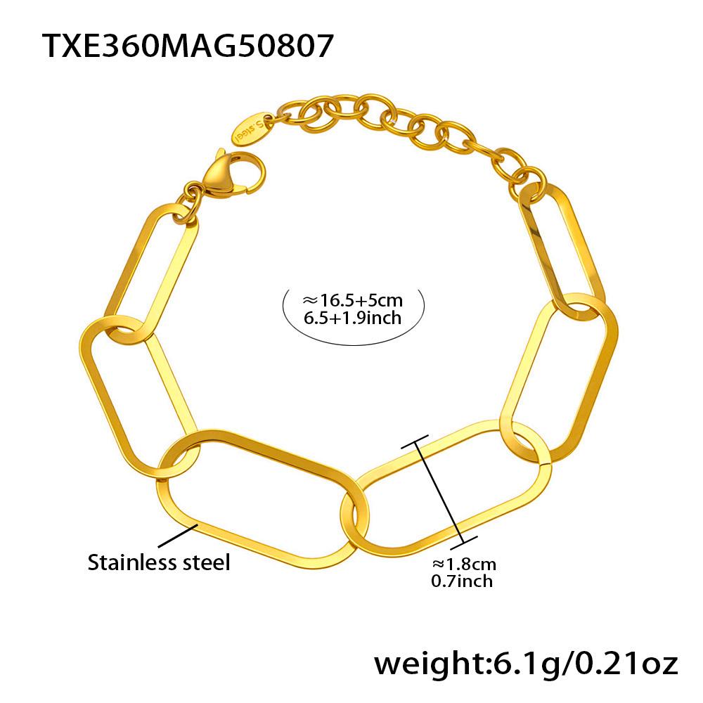 Thick Chain Necklace Bracelet Earrings In Stainless Steel With 18k Gold Plated Necklaces Bracelets Dangle Earring Set For Women