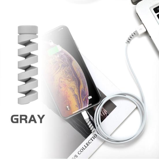 12Pcs Cable Protector Solid Color Flexible Silicone Spiral Design Wearproof Wire Protector for Charging Line