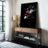 Red Lips Woman Smoking Female Black Background Poster Print Wall Art Pictures Canvas Painting Room Bedroom Home Decor Gift