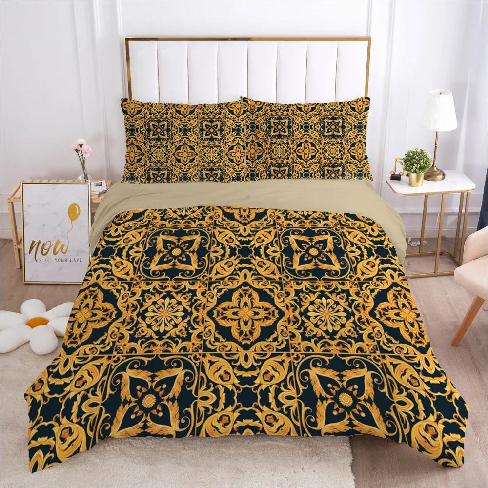 Comforter Golden Luxury Bedding Set For Bohemian High-Grade Luxurious 100% S Queen Size Double Boho S Set