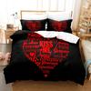 Kiss Me Valentine'S Day Duvet Cover Sets For Couple Print Red Pink Heart Beddings Set Single/Double Bed Cover Set Get Married