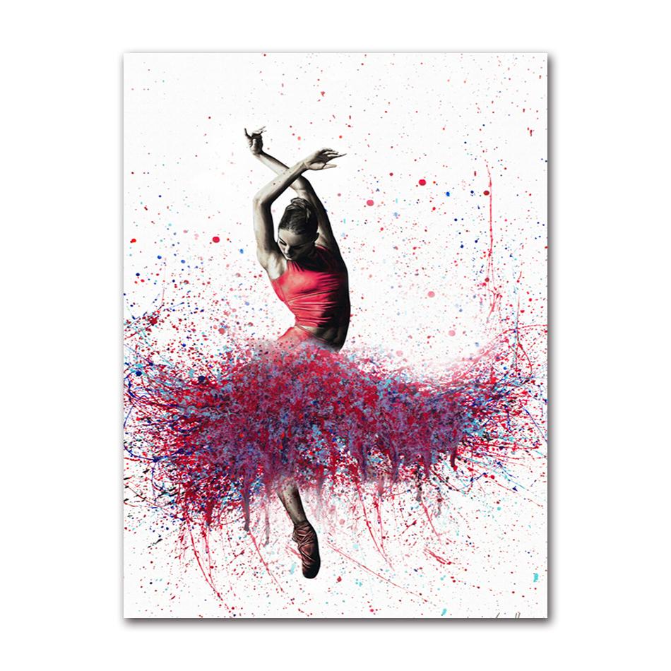 Modular Pictures Ballet Posters and Prints Dance Girl Canvas Painting Home Wall Decor HD Printed Elegant Dancing Ballerina