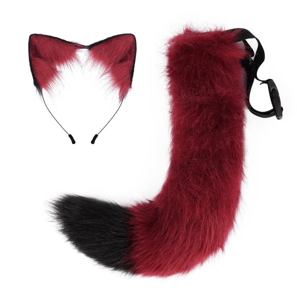 Halloween Fox Fur Plush Tail & Cat Ears Headband: Cute Cosplay Accessory