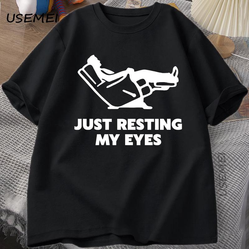 Just Resting My Eyes Recliner Tired Dad Shirt Funny Dad Shirt Tees XXL
