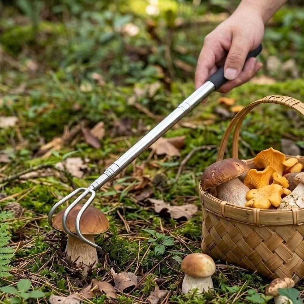 1pc/2pcs Retractable Telescopic Mushroom Picking Tool Compact Reaching Aid Outdoor Adventure