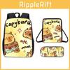 Pattern Cartoon Capybara Backpack Shoulder Bag Pencil Case Three Set Piece