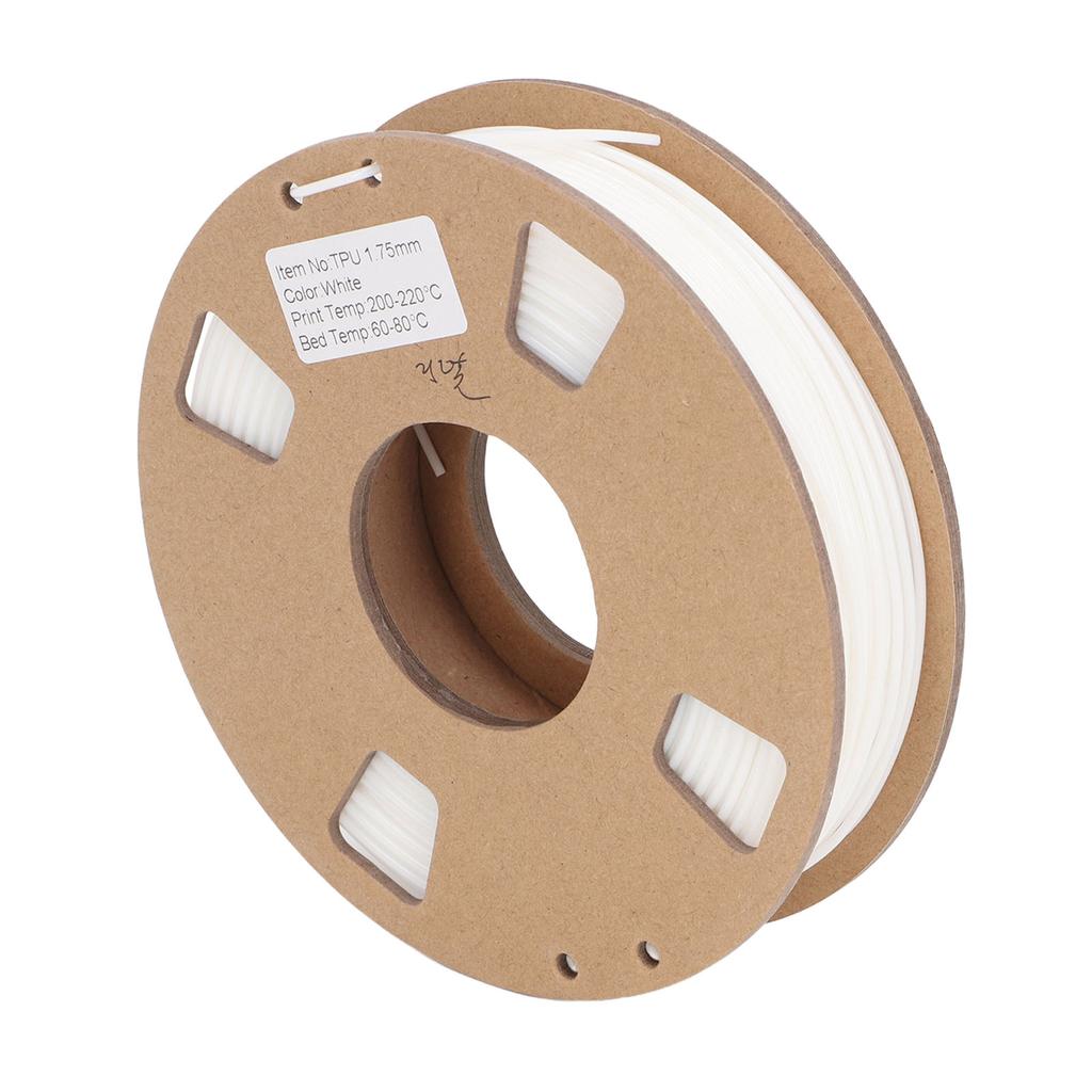 3D Printer Filament 1.75mm Flexible TPU Filament Bundle High Accuracy 95A Soft 3D Printer Consumable White
