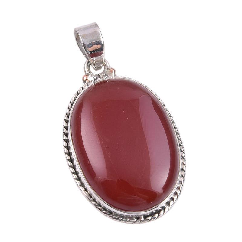 Natural Carnelian Gemstone Handmade 925 Solid Sterling Silver Pendant 1.50" b2A18