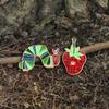 Cute Strawberry Bug Brooch - Fruit Insect Jewelry Badge