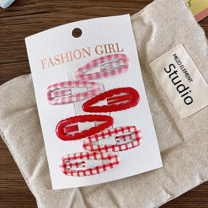 Lot de 6 Pinces BB Imprimé Fruits pour Cheveux Fillettes Frange Côté Pinces à Cheveux Enfants Pinces à Cheveux Carreaux Barrettes Accessoires de Cheveux