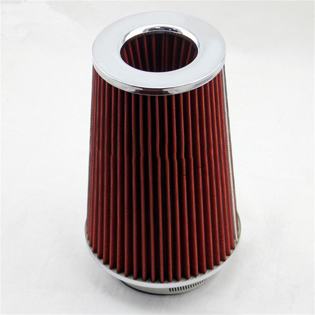 3" Inlet Auto Long Ram Cold Air Intake Filter Cone Filter Red Universal KN Types