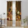 Cortinas de frutas e alimentos estilo country retrô para quarto infantil sala de estar janela cortina de luxo para cozinha