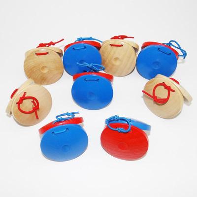 1pc Wooden Percussion Instrument Education Toy Classroom Clap Board Funny Finger Castanets For Kid Theme Party Spanish Castanets