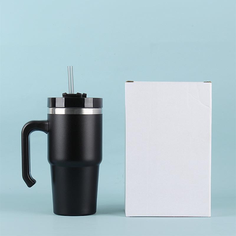 30oz Tumbler With Handle And Straw Lid Stainless Steel Insulated Tumblers Travel Coffee Mug For Hot And Cold Beverages
