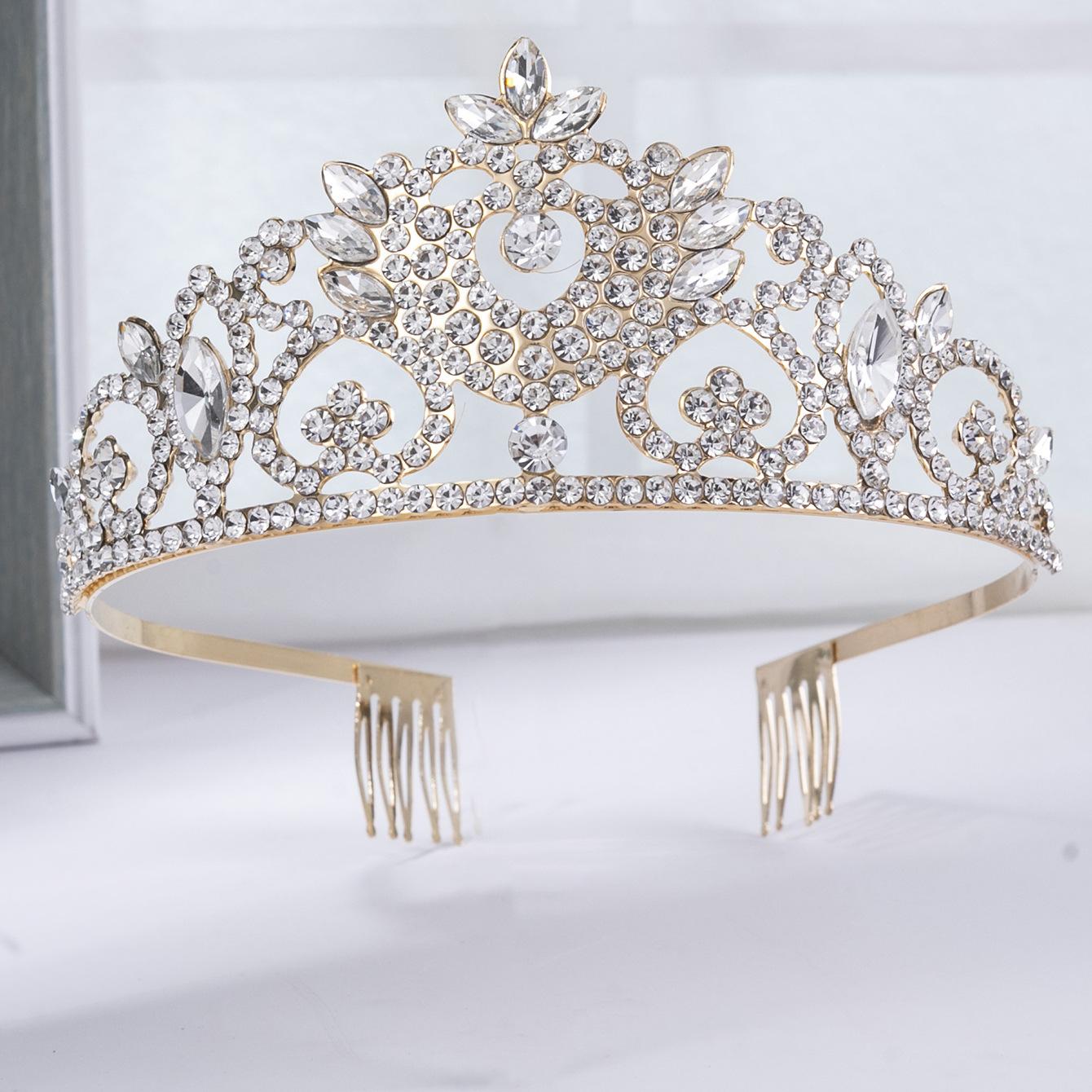 

Новый дизайн элегантный темперамент свадебная корона Ab алмазный горный хрусталь женская гребень головка ювелирные изделия корона