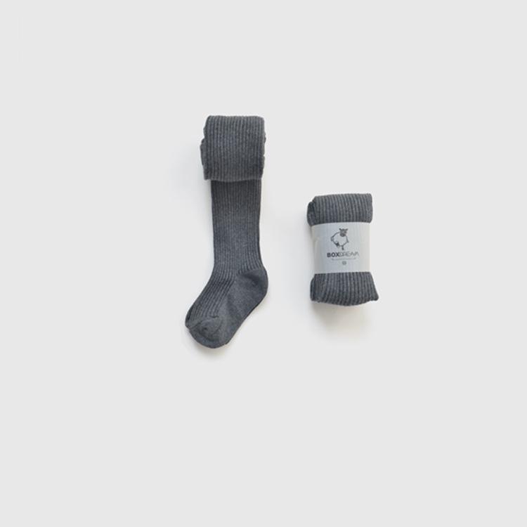 BOXDREAM Combed Cotton Kids' Tights - Striped Knit for Spring & Autumn