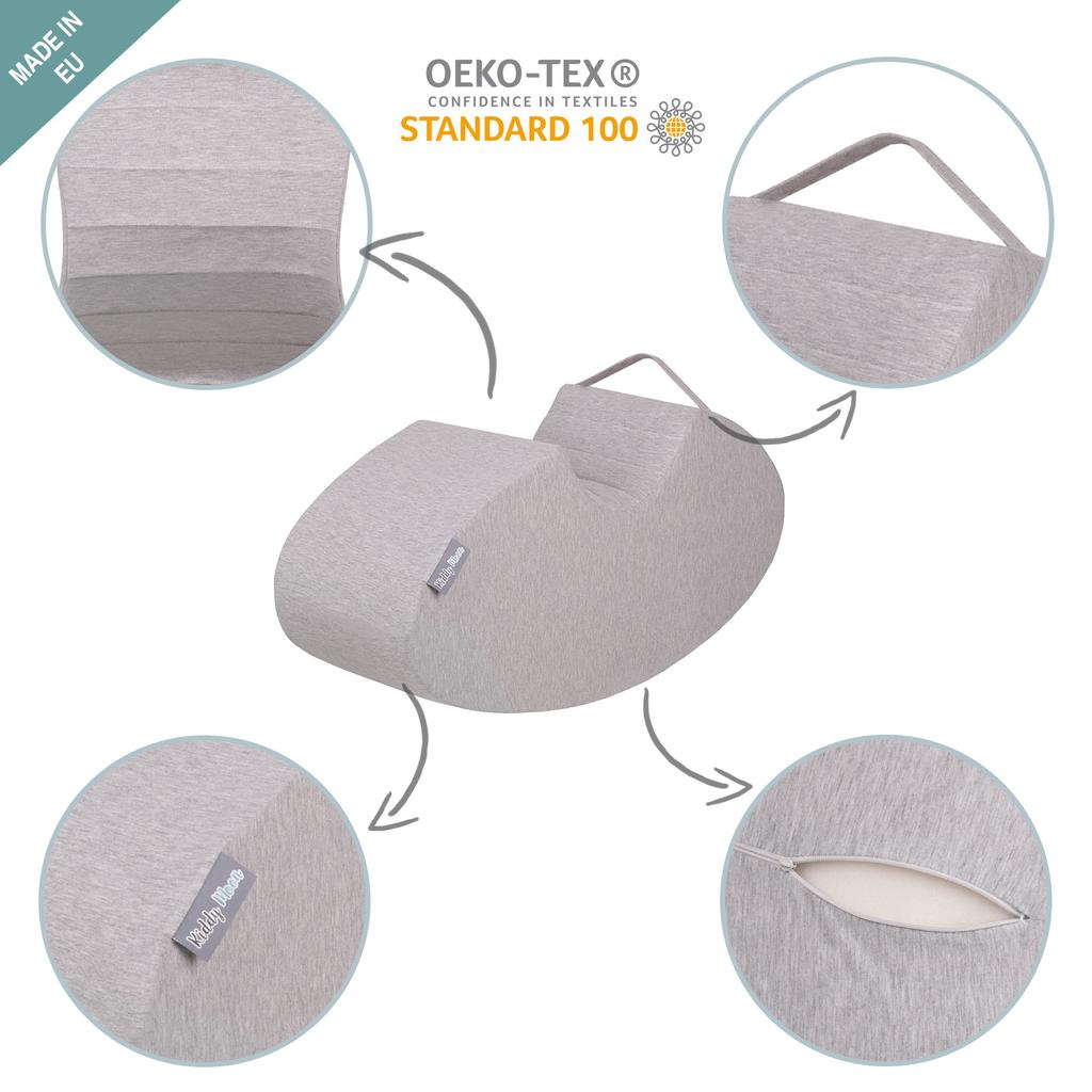 KiddyMoon Foam Soft Seesaw Rocker Ride-on Hopper Bean Bouncy Jumping Playing for Children, Lightgrey