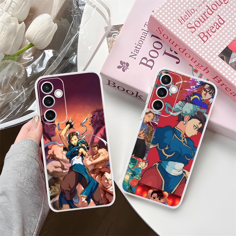 Street Fighter Chunli Phone Case for Samsung Galaxy S25 S24 S23 S22 S21Plus FE Ultra Clear Colorful Cover Cover Smartphone