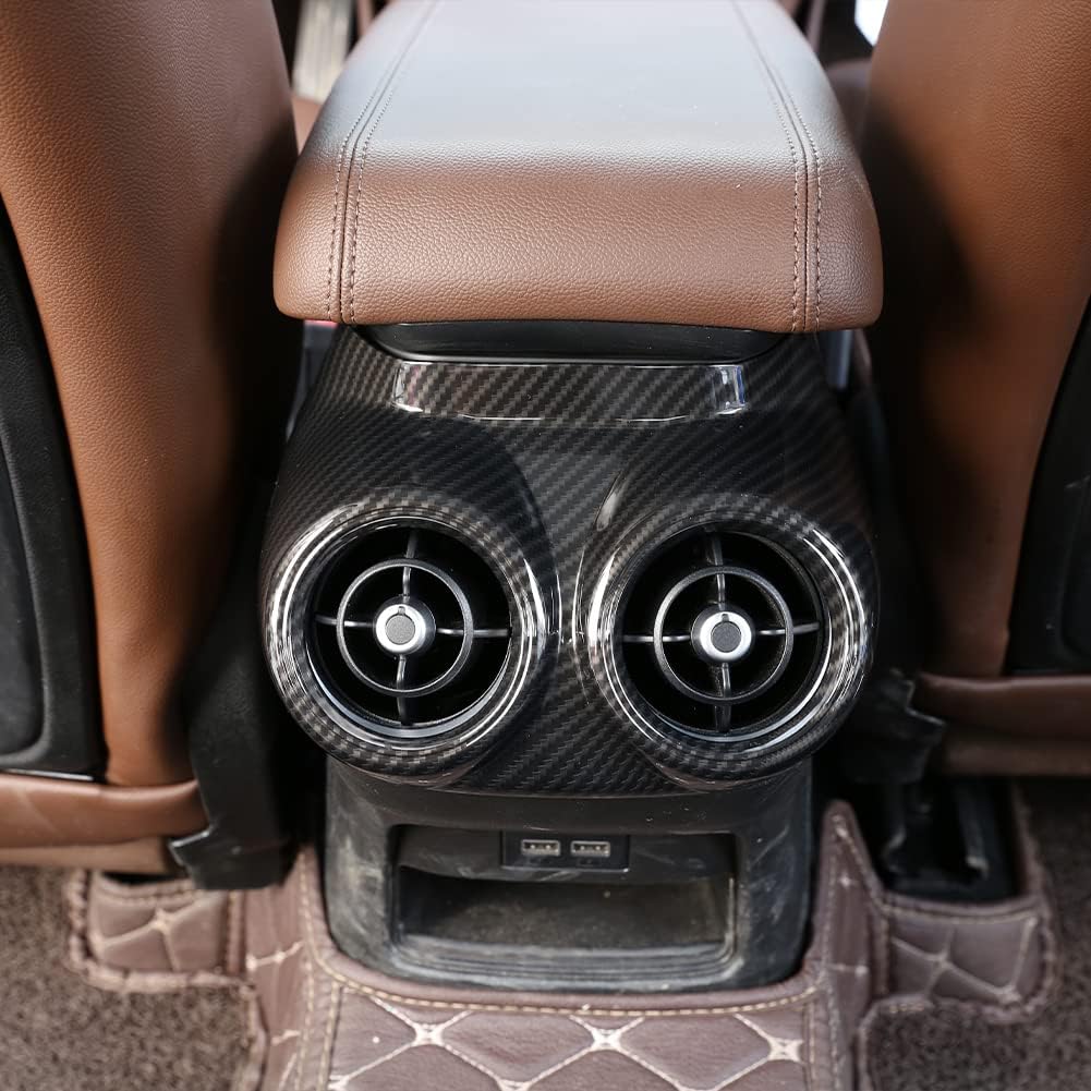 TOYCIDFG Car Rear Seat Air Conditioner Outlet Vent Frame Cover Trim for Alfa Romeo Stelvio 2017-2020, Car Decoration Accessories (Carbon Fiber