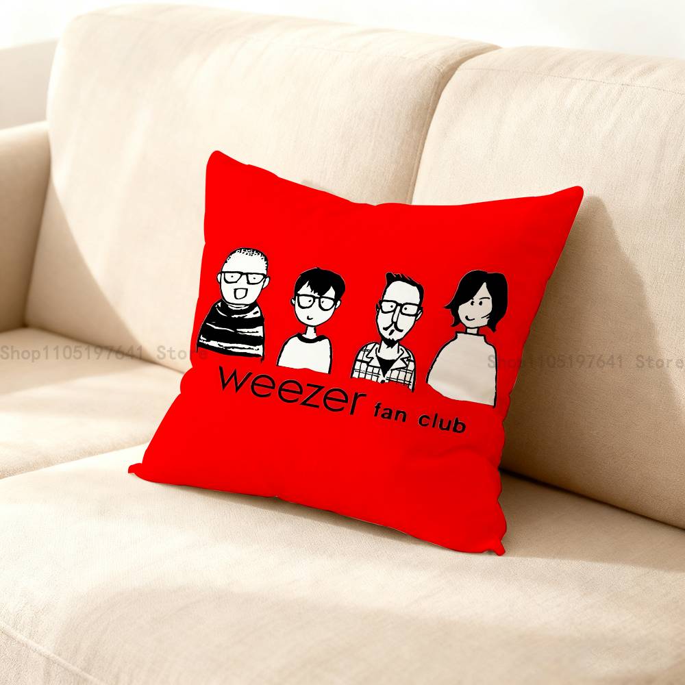 Rock Band W-Weezer Pillow Case For Sofa Decor Car Office Room Printing Cushion Cover Decorations and Protector