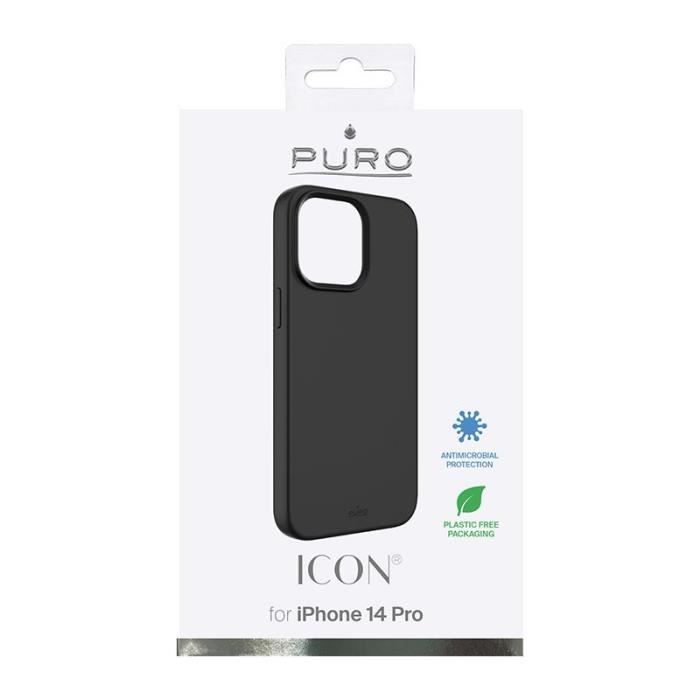 Case for Iphone 14 Pro - Puro - Icon - Silicone - Soft - Black