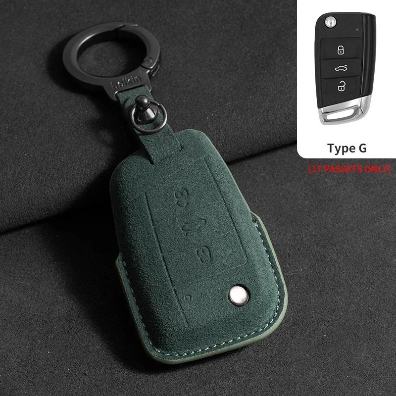 

Suede Car Flip Key Case Cover For Vw Volkswagen Polo Tiguan Passat B5 B6 B7 Golf 4 5 6 Mk6 Jetta Lavida Skoda Octavia Seat Leon