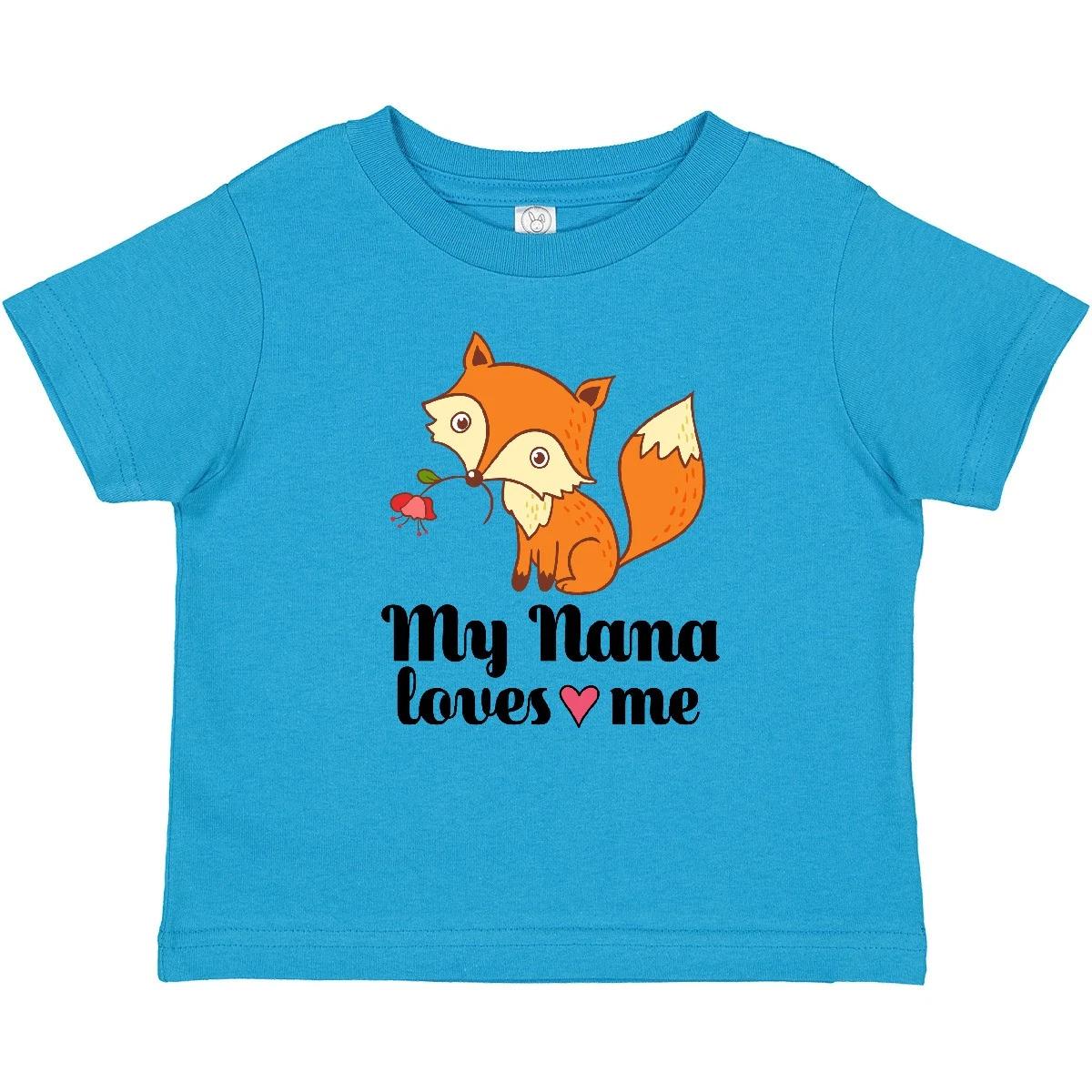 Inktastic My Nana Loves Me Fox Granddaughter Baby T-Shirt Girls From New Outfit 140