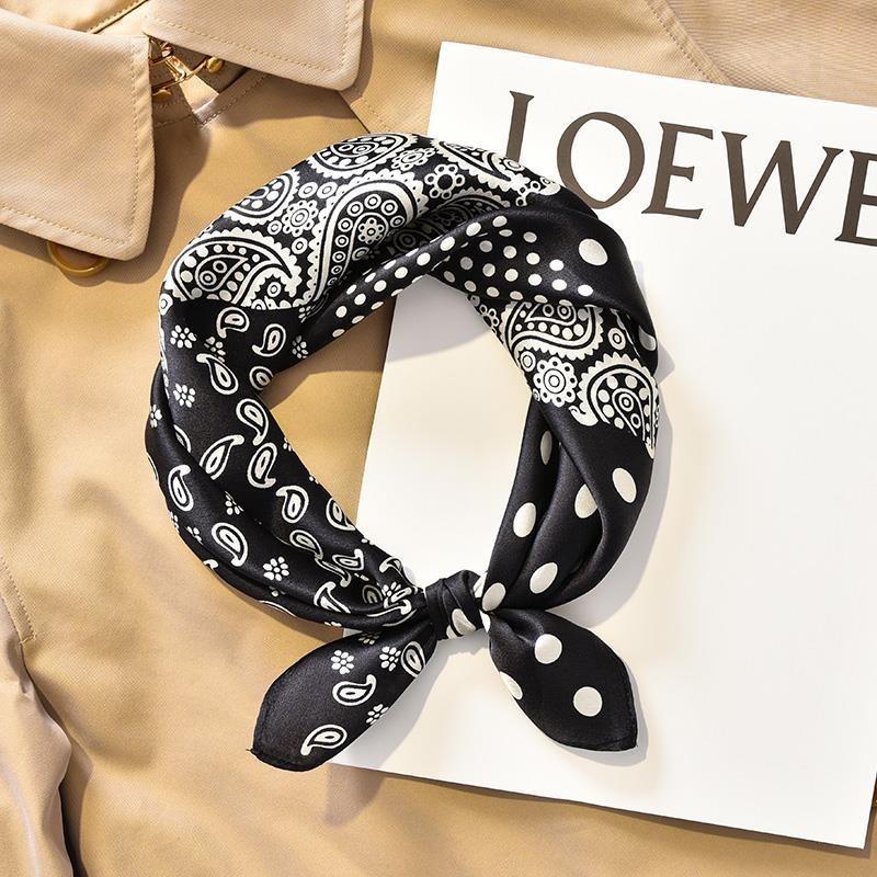 53Cm Pony Pattern Scarf Women Spring And Summer Thin Silk Square Scarf Fashionable And Versatile Bag Packaging Decoration Scarfs