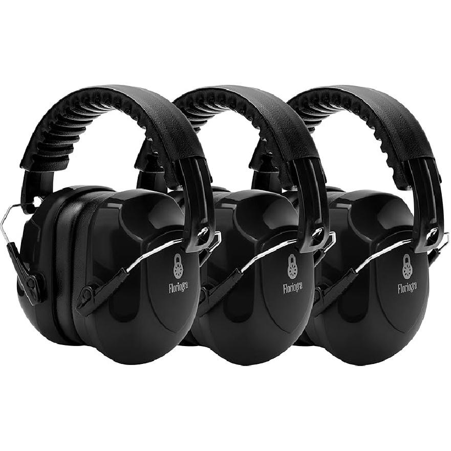 3 Pack Ear Protection For Shooting, SNR 34dB Hearing Protection Noise Cancelling Earmuffs, Shooting Ear Protection Ear Muffs for Noise Reduction, 3 Pack-black&black&black