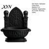 Gothic Skull Candy Bowl Halloween Cathedral Bowl, 3D Printed Spooky Dark Storage Matte Black Desk Organizer Dish, Desktop Snack Serving Tray for Home