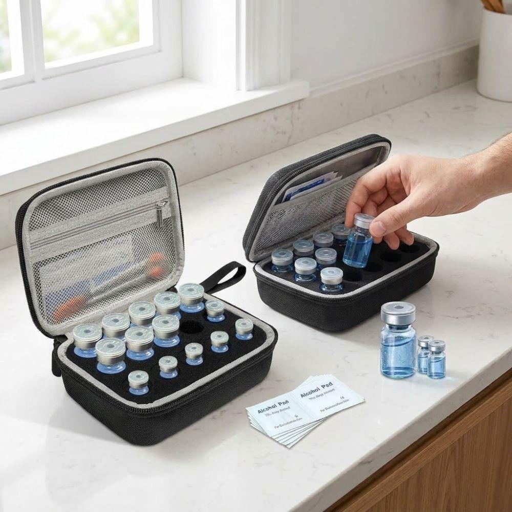 Waterproof Insulin Bottle Protector 15 Slots Essential Oils Carrying Box  Home Travel Use