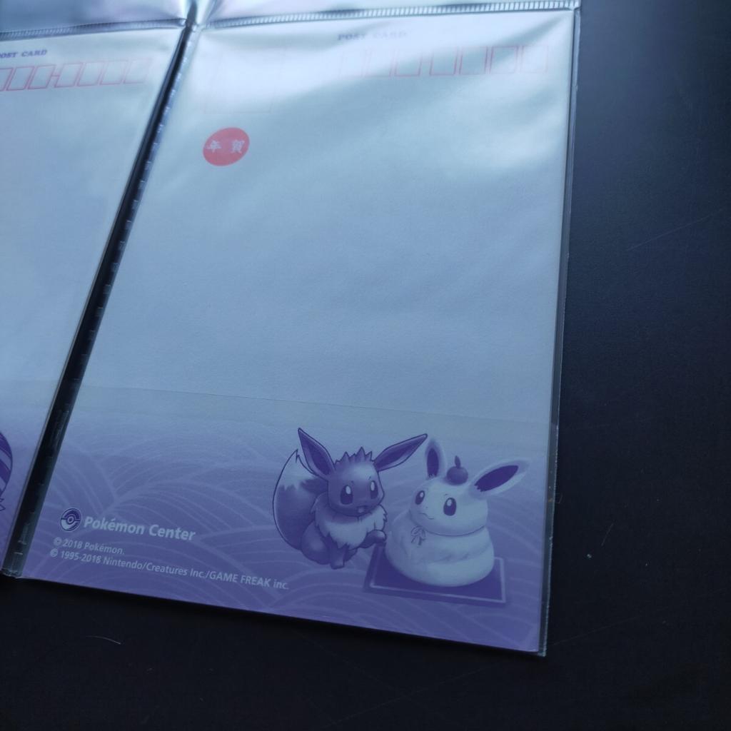 Unopened New Pokemon New greeting featuring Year's card, postcard, Year's card, Pikachu, Eevee, Charmander, Ho-Oh, Venusaur, Greninja, 2019.