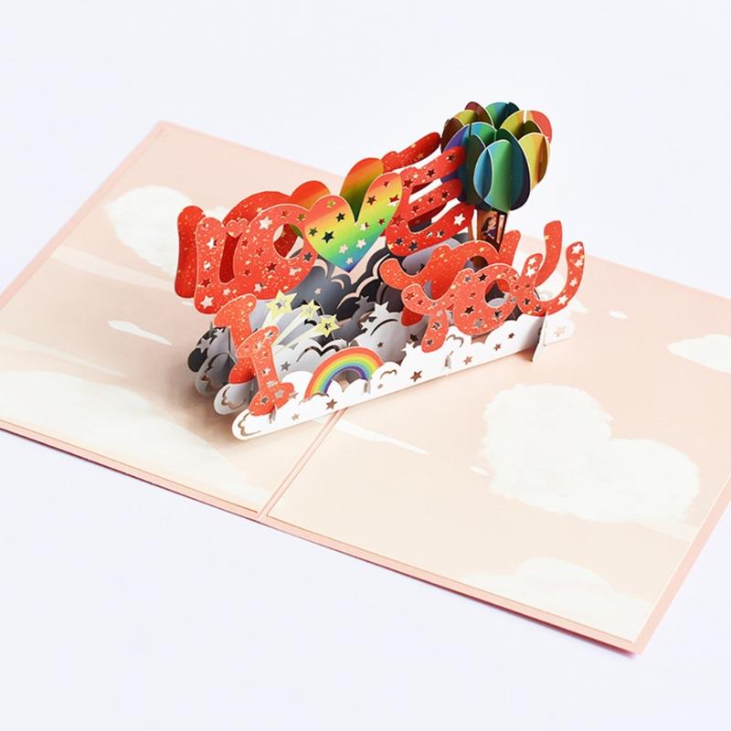 Cheap 3D Pop Up I Love You Greeting Card Vlanetines Day Cards with with ...