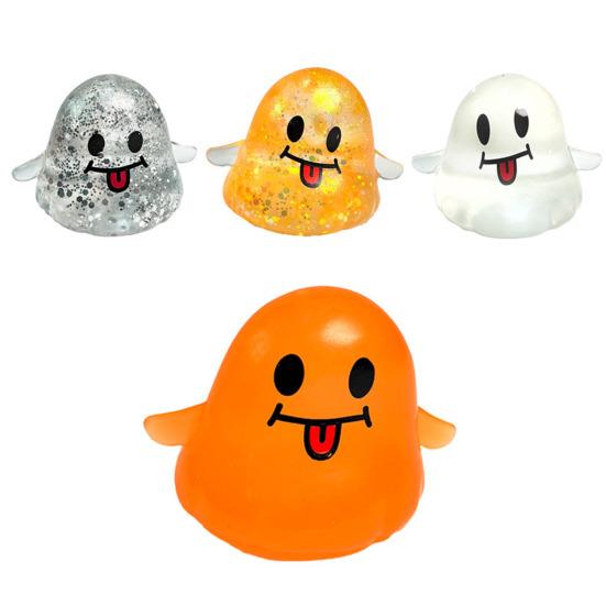 Glitter Ghost Squeeze Toy Stress Relief Transparent Ghost Squeeze Toy Slow Rising Decompression Sensory Fidget Toy Halloween Party Favors