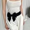 Elastic Wide Waistband Soft Evening Dress Belt Vintage Large Bow Belt  Skirt Accessories