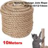 10M Natural Vintage Jute Rope String 10/12/14mm Hemp Twisted Cord Macrame String Pet Scratching Handmade DIY Craft Decoration