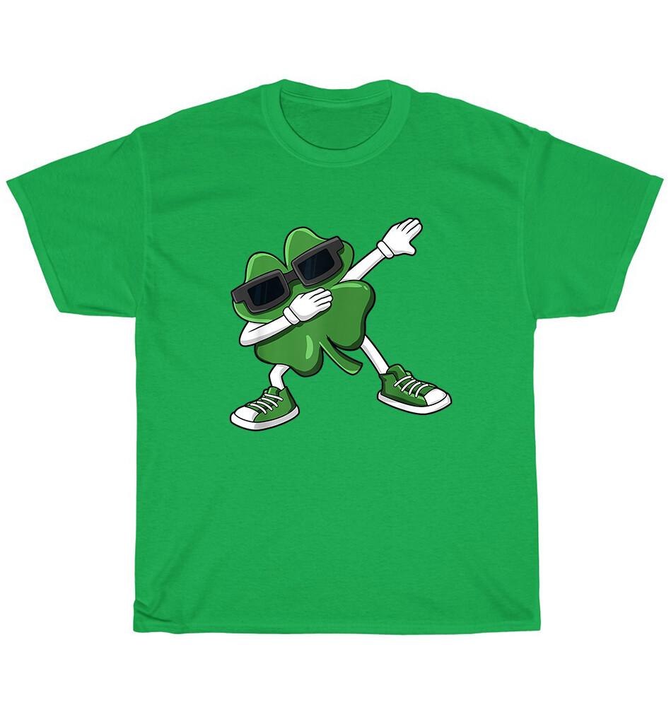 Dabbing Shamrock Saint Patrick's Day Dab Dance T-Shirt Unisex Funny Tee Gift NEW